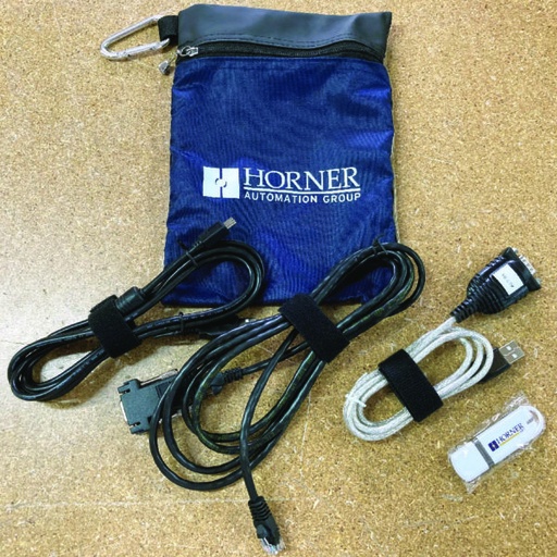 [HE-CPK] X-Products Programming Kit. Travel case includes Cscape on a USB Flash Drive, bundled with a USB Programming Cable. USB to Serial Adapter and X Products RJ-45 Serial Programming Cable