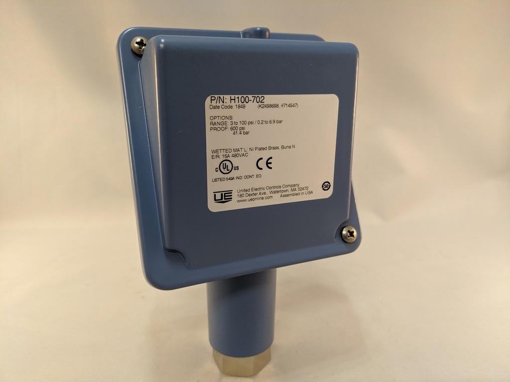 100 SERIES SPDT RANGE 3-100 PSI 1/4" NPT PRES SWITCH