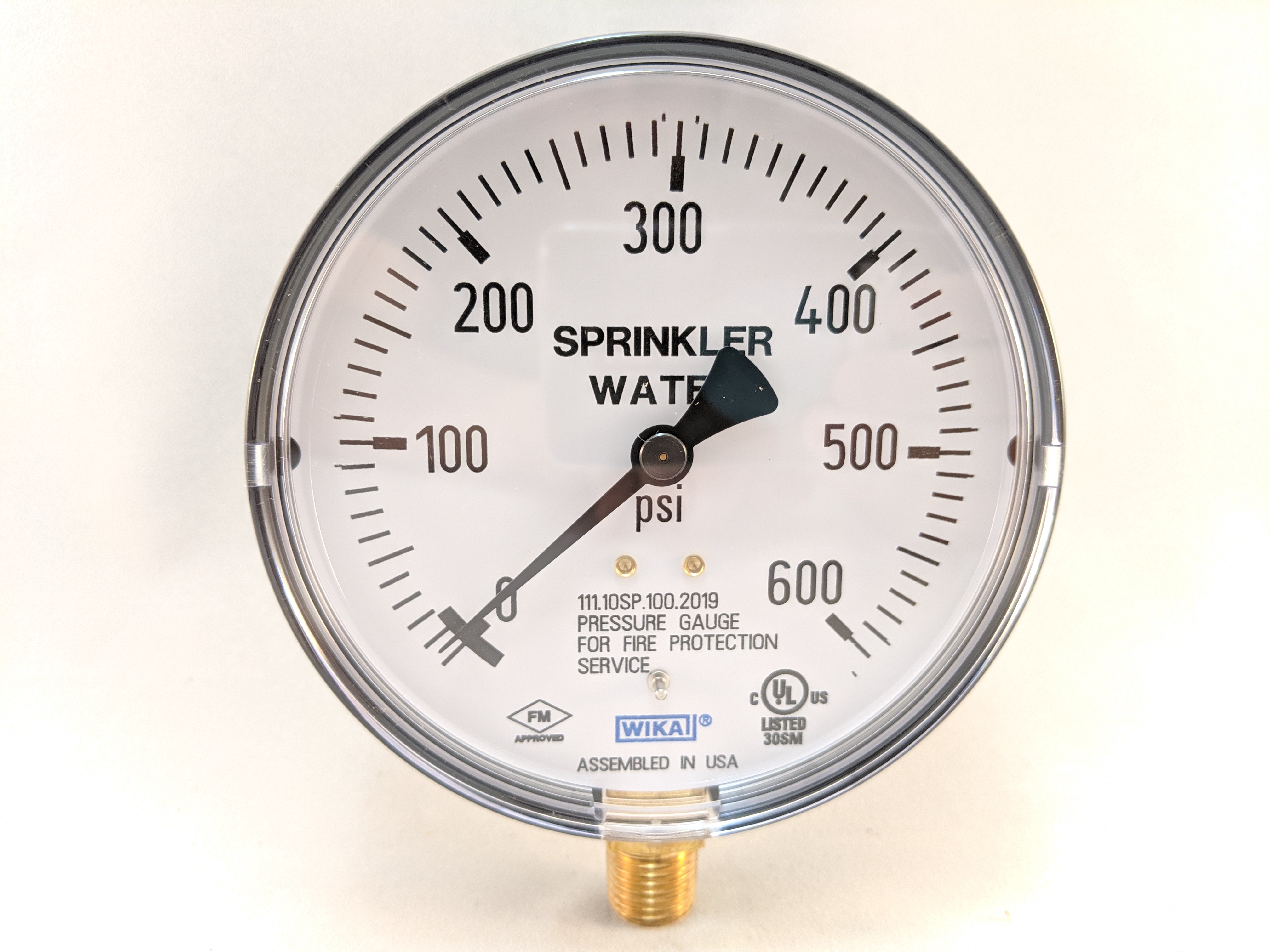 111.10S  4.0&quot;  600 psi  1/4 NPT  lower mount Sprinkler Gauge
