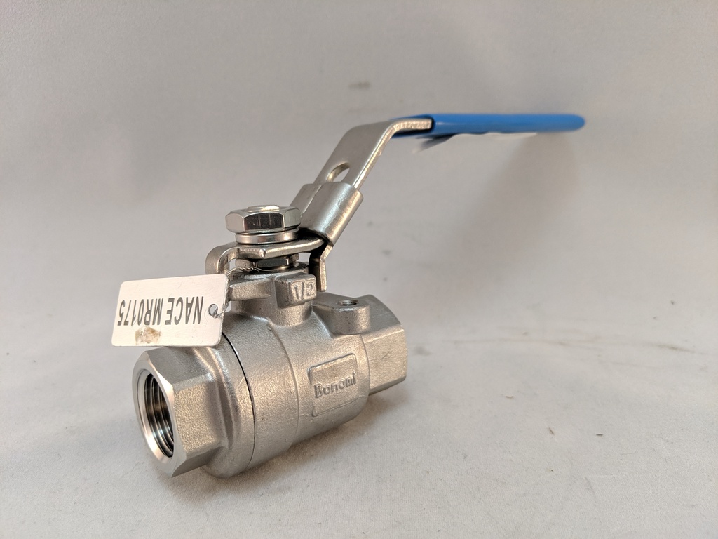 BONOMI 1/2" NPT FULL PORT, 2 PIECE, ALL SS BALL VALVE