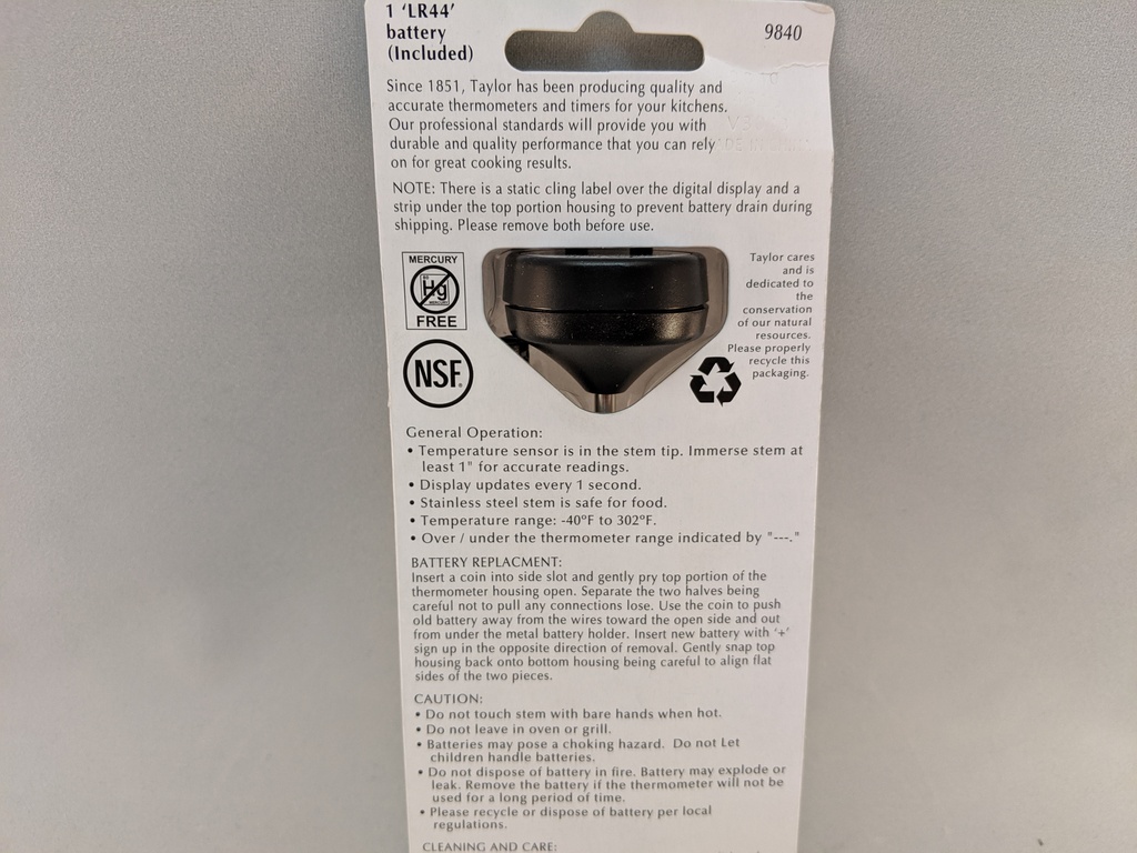 DIGITAL POCKET THERMOMETER -58/302F