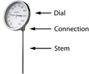 BI-METAL THERMOMETER, 3" DIAL, 2.5"STEM,1/4"NPT 0/200F