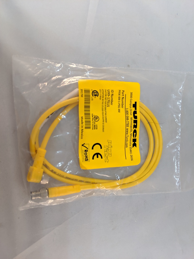 4 WIRE PICOFAST CORDSETS THREADED COUPLING NUT PKW 4M-1-PSG 4M