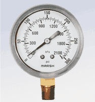 PRESSURE GAUGE 0-300 PSI 2" 1/4"CBM FLUSH MT 2% ACCURACY