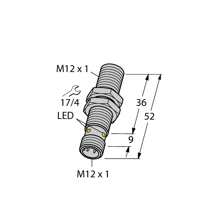 BI4-M12-AP6X-H1141 INDUCTIVE SENSOR EXT RG 3WIRE DC PNP