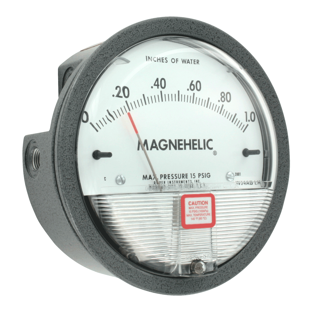 MAGNEHELIC GAGE,  4.5" DIAL, 0-15" WATER COLUMN, 1/8" NPT FEMALE