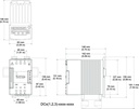 DIN-A-MITE C Power Controller, 277-600 VA (ac), 3-phase, 2 controlled legs, Fan cooled 120VAC standard DIN-rail or panel heat sink