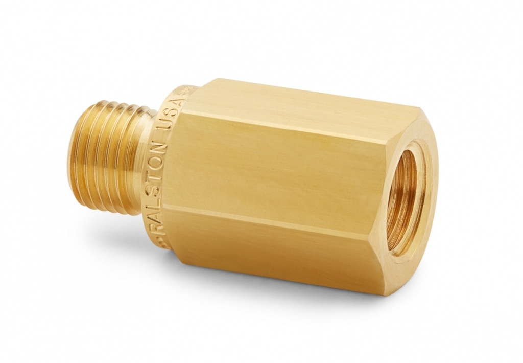 1/8" female NPT x male Quick-test, with check-valve, brass