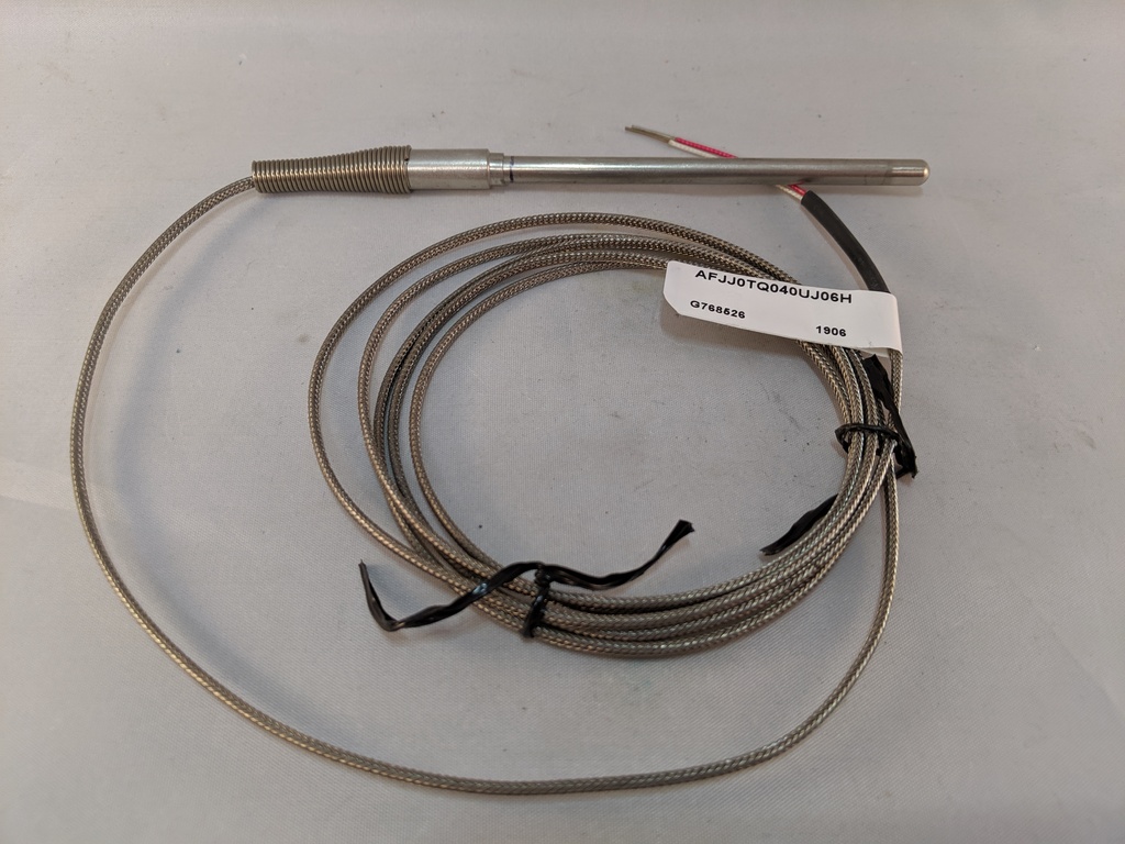 TYPE J T/C, FIBERGLASS W/ OVERBRAID, ALLOY Q, 4"PROBE 6'LEAD