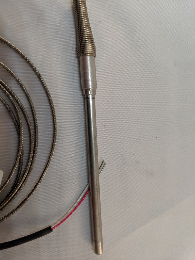 TYPE J T/C, FIBERGLASS W/ OVERBRAID, ALLOY Q, 4"PROBE 6'LEAD