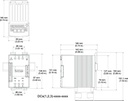 DIN-A-MITE C Power Controller, 277-600 VA (ac), 3-phase, 2 controlled legs, Fan cooled 120VAC standard DIN-rail or panel heat sink