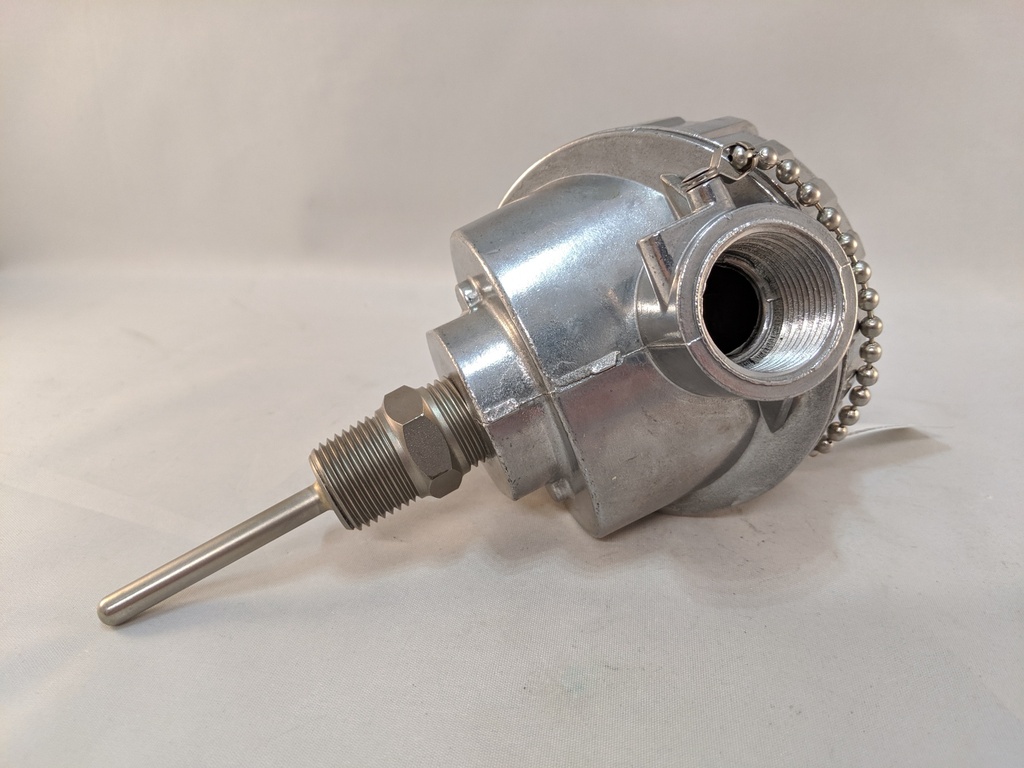 3-WIRE RTD W/CAST ALUM CONNECTION HEAD 2"SS SHEATH 1/2"NPT
