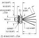 EFKBH-A5.500.2-0.5 "Hydra", 5-Pin M-12 Female, 1/2" NPT Conduit Adapter
