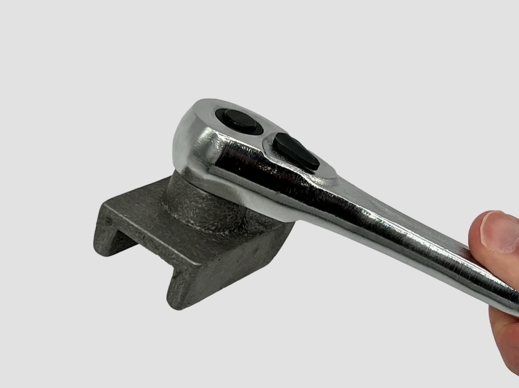 Stuck ball valve wrench. Works with 3/8" drive socket wrench (not included)