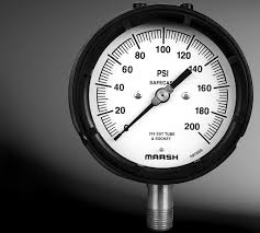 MARSH PROCESS GAUGE 4.5", 1/4"NPT LOWER MOUNT, SS Tube, 0-300PSI
