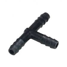 T" Assembly, Plastic, For 1/8" ID Plastic Tubing.