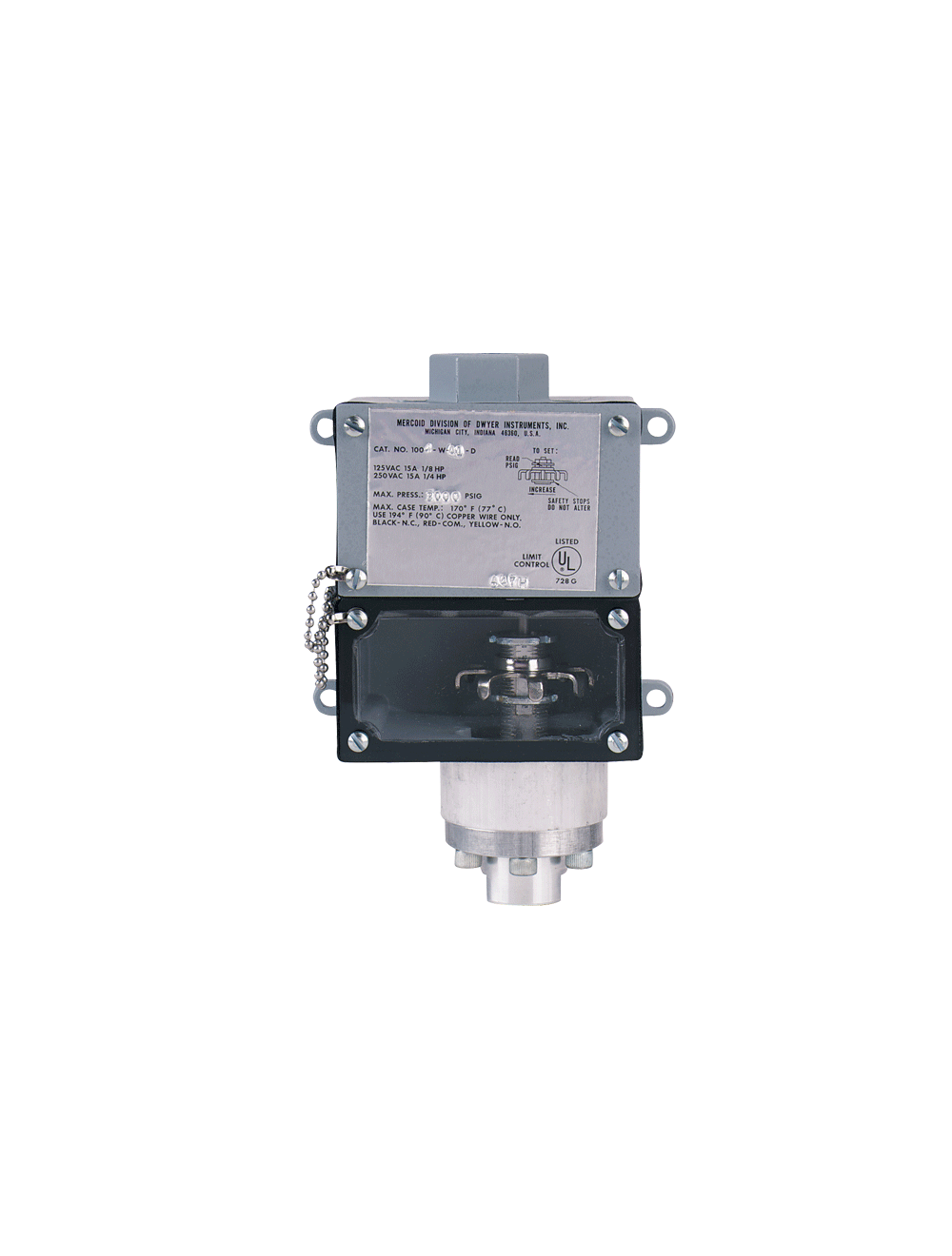 SERIES 1000W WEATHERPROOF DIAPHRAGM OPERATED PRESSURE SWITCHES