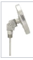 REOTEMP Adjustable Angle/Reset Bimetal Thermometer, 5" Dial, 12" Stem, -40/160F, High Visibility