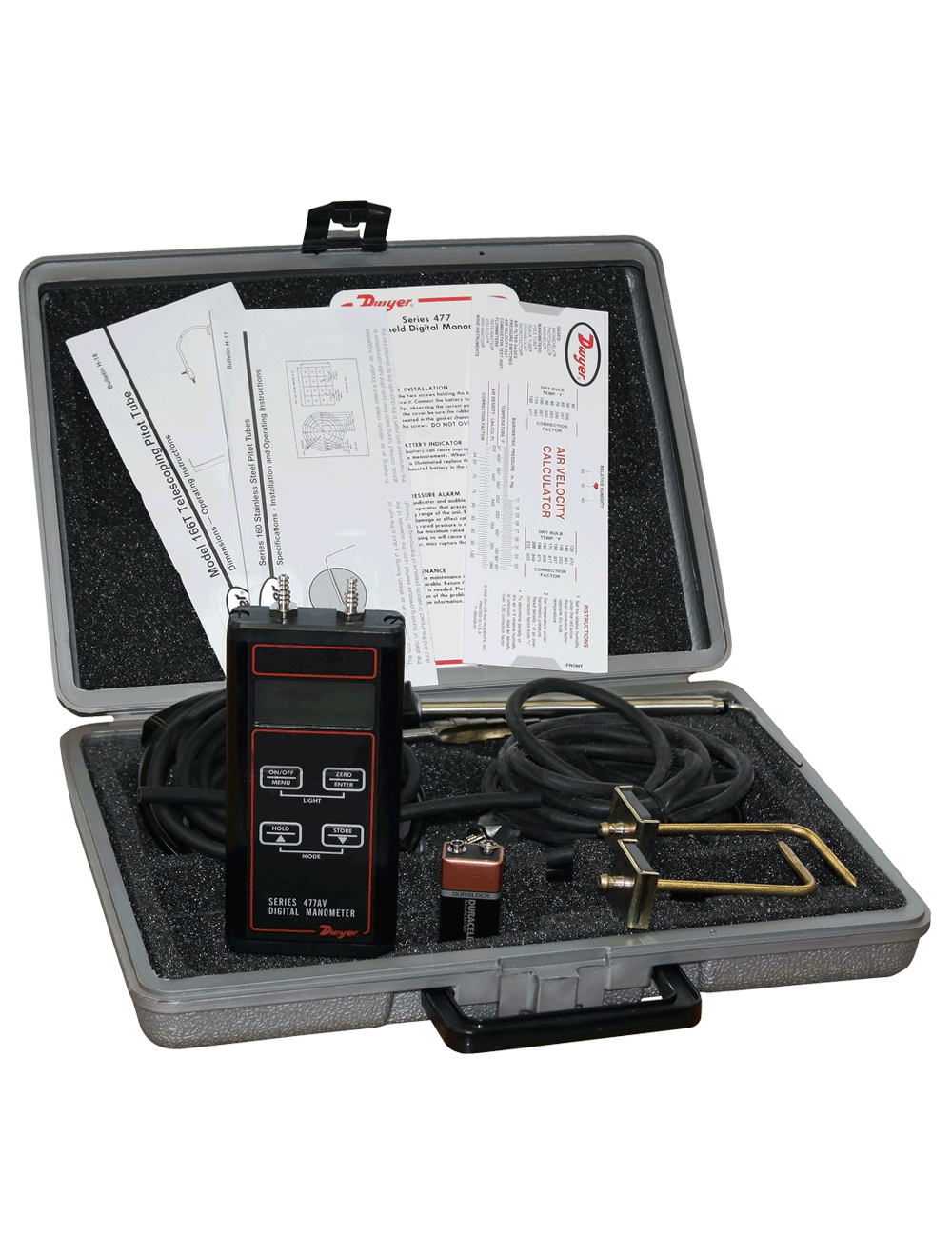Digital Manometer Velocity Kit, 0-10"wc