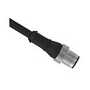 Banner Cordset: Single-Ended M12; 4-pin Straight Male; 0.22 m 4x22 Black PVC Jacket; Nickel-Plated Brass Coupling Nut (MQDMC-401-12597)