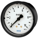 Wika 111.16PM Series Dry Pressure Gauge, 1.5" Dial, 0 to 300 psi (kPa), 1/8 NPT Brass Center Back Mount, Round U-Clamp Bracket, *WATER* ABOVE POINTER AXIS