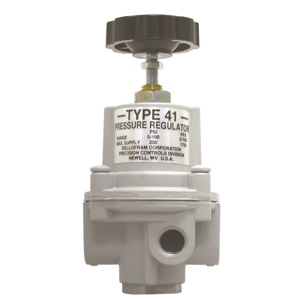 Bellofram T41-1 Adjustable Precision Regulator (w/o Bonnet Vent Port), 1/4" NPT, 0-10 PSI