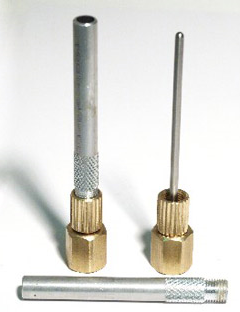 Pete's Plug Needle Adapter, 1/8" Diameter, 3" Long Probe, 1/4" NPT Female, Brass