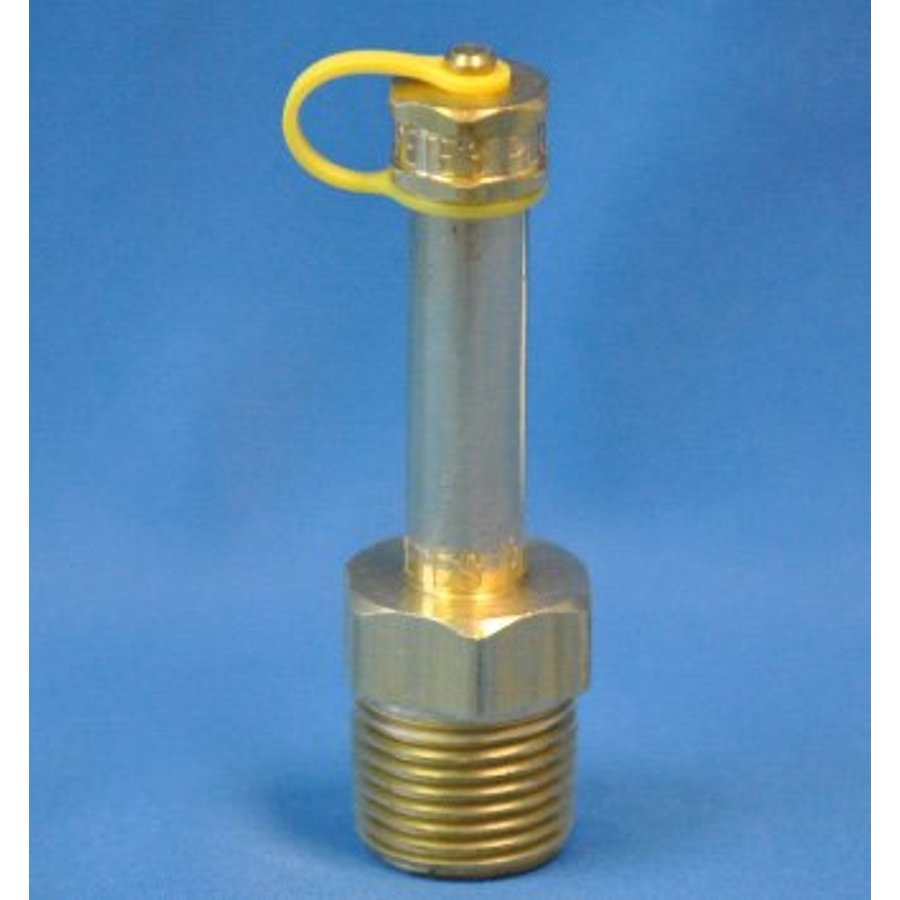 Pete's Plug, 3" Long Brass Body and Cap, Nordel Core, 1/2" NPTM 