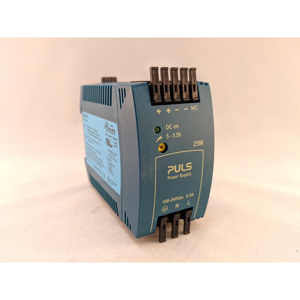 PULS Power Supply, 25W, 100-240VAC 1PH, 5-5.5VDC, 5-4.5A