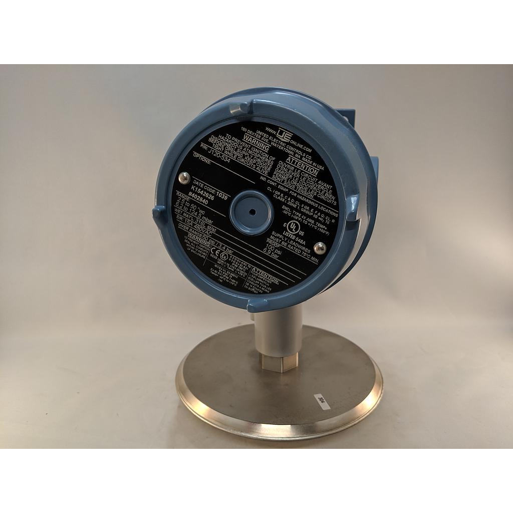 UEC Ex-Proof Pressure Switch, 316SS Wetted , 2.5-50"WC Range, 1/2" NPT