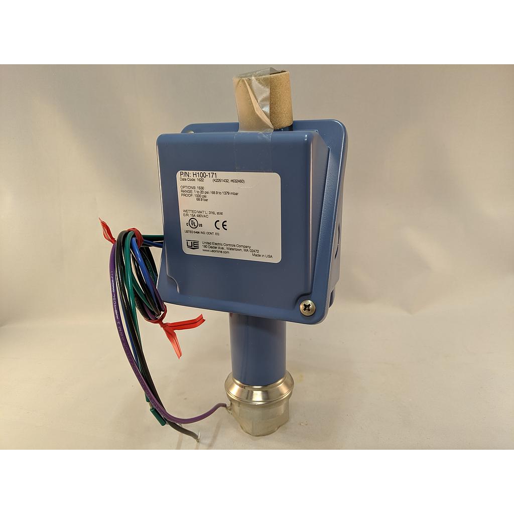 100 SERIES SPDT, 1-20PSI, 316SS DIA., 1/2"NPT, MANUAL RESET