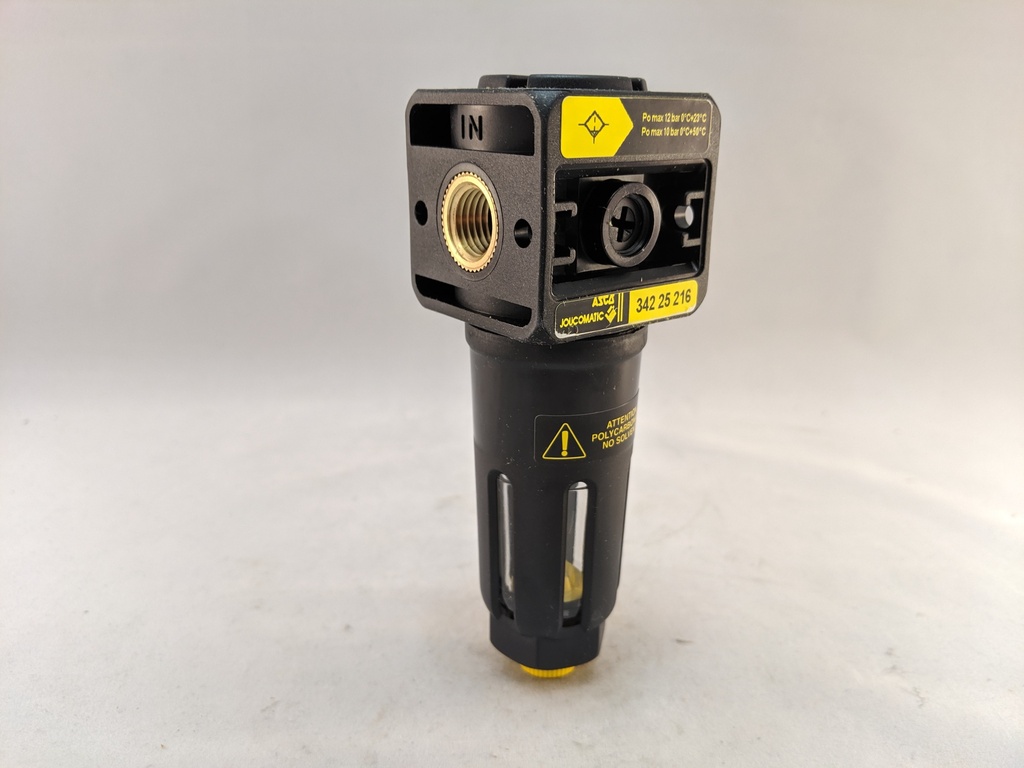 ASCO SERIES 105 FILTER, 1/4" NPT, 37 CFM, 25 MIC, SEMI-AUTO DRAIN