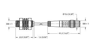 Turck Inductive Sensor (BI1.5-EG08K-Y1-0.2-PSG3M)