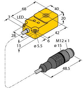 Turck Inductive Sensor (BI15U-Q20-VP6X2-0.2-RS4.4T)