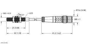Turck Inductive Sensor (BI1-EG05-RP6X-0.2-PSG3M)