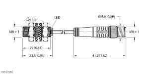 Turck Inductive Sensor, With Increased Switching Distance (BI2-EG08K-AN6X-0.2-PSG3M)