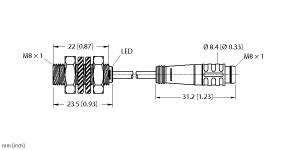 Turck Inductive Sensor, With Increased Switching Distance (BI2-EG08K-AP6X-0.2-PSG3)