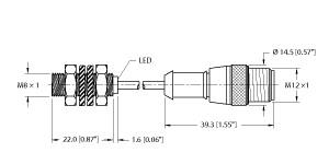 Turck Inductive Sensor, With Increased Temperature Range (BI2-EGT08K-AP6X-0.5-RS4T/S100/S1765)