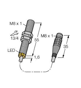 Turck Inductive Sensor (BI2-G08-AN6X-0.2-PSG3M)