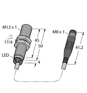 Turck Inductive Sensor, With Increased Temperature Range (BI2-M12-AP6X-0.2-PSG3M/S100)