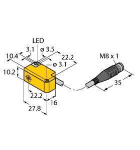 Turck Inductive Sensor (BI2-Q10S-AZ31X-0.2-PSG3F)