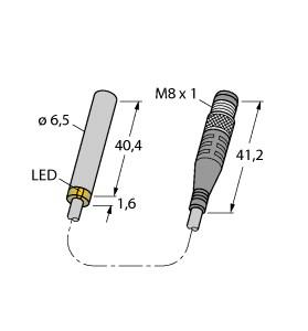 Turck Inductive Sensor, With Extended Switching Distance (BI2U-EH6.5-AP6X-0.2-PSG3M)