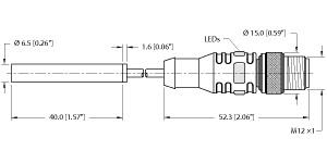 Turck Inductive Sensor, With Extended Switching Distance (BI2U-EH6.5-AP6X-0.4-RSE 4T-P7X2)