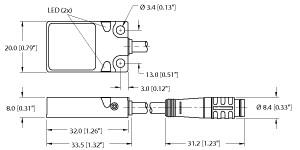 Turck Inductive Sensor (BI5U-Q08-AP6X2-0.2-PSG3)