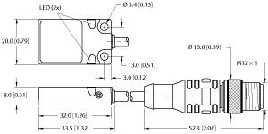 Turck Inductive Sensor (BI5U-Q08-AP6X2-0.2-RSE 4T-P7X2)
