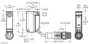 Turck Inductive Sensor, With Extended Switching Distance (BI5U-Q12-AN6X2-0.2-RS4T)