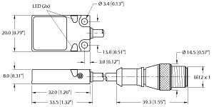 Turck Inductive Sensor, With Weldguard® coating and Silicone sleeving (BI7-Q08-AN6X2-0.3-RS4T/S1765)