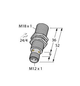 Turck Inductive Sensor, For the Food Industry (BI8U-EM18WD-AP6X-H1141)
