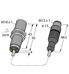 Turck Inductive Sensor, With Extended Switching Distance (BI8U-M18-AP6X-0.3-RS4T)