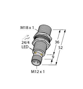 Turck Inductive Sensor, With Extended Switching Distance (BI8U-MT18-AP6X-H1141)